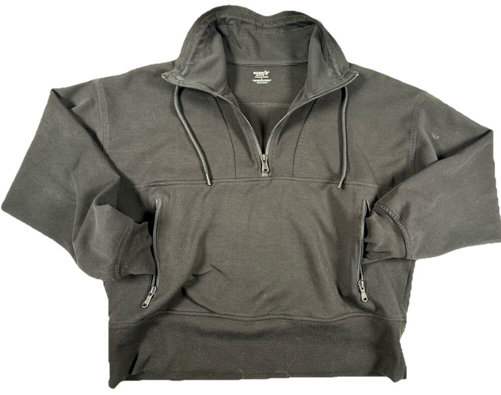 Old Navy Active Women's Black Fleece 1/4 Zip Hoodie L Pockets Drawstring F0194